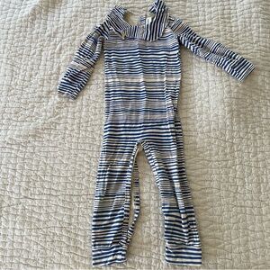 Mini Rodini blue stripe one piece romper